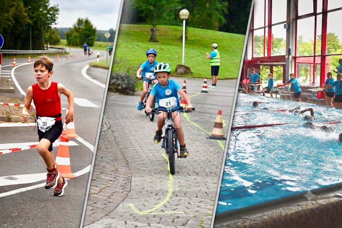 Kinder beim Triathlon
